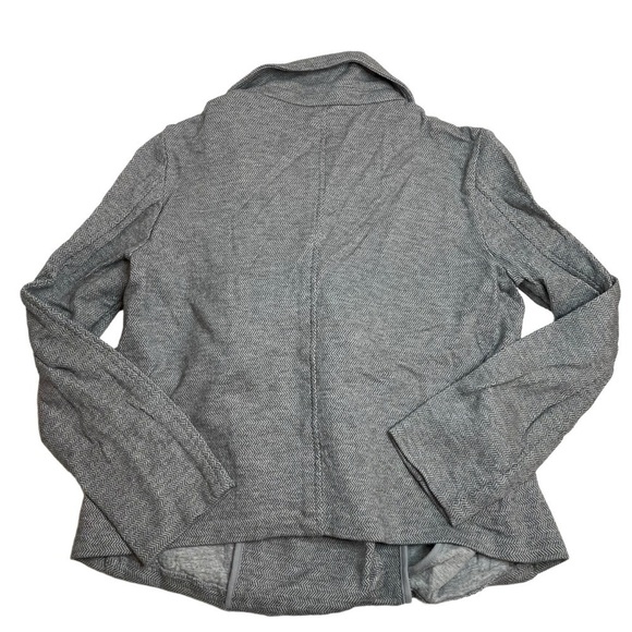 Eileen Fisher Petites Asymmetrical Zip Sweater Jacket Grey Chevron Small - Picture 6 of 6